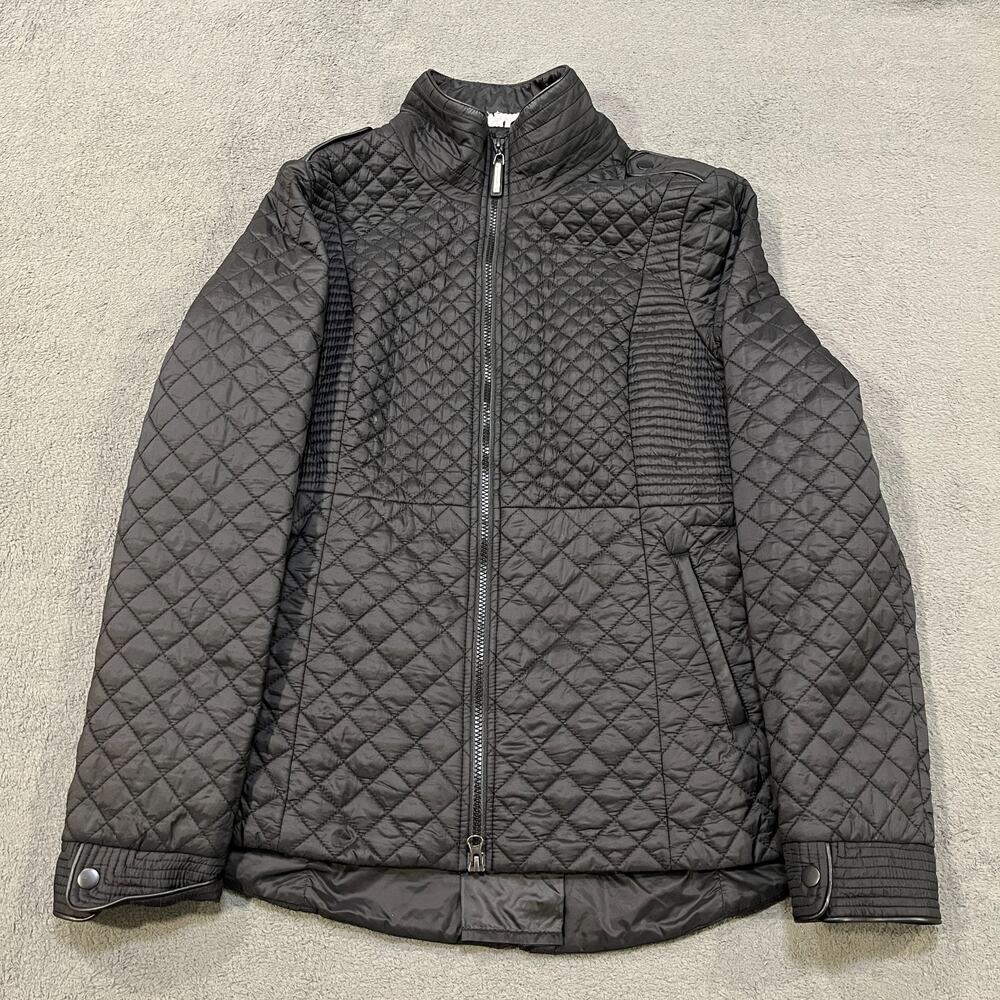 Noel Asmar Black Full Zip Lightweight Quilted Puffer Jacket Women's Size Large